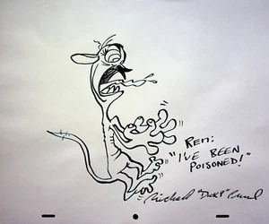 The Ren & Stimpy Show SIGNED Richard Purcell Pin-Up Layout Pencil Art Spümcø - Picture 1 of 3