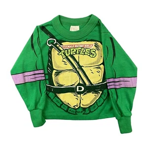 VTG 80s Teenage Mutant Ninja Turtles Sweatshirt Boys Kids Size 4T Green Sweater - Picture 1 of 10