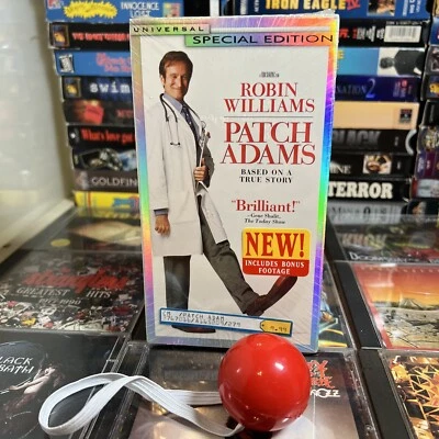 Patch Adams 1998 VHS New Robin Williams Bob Gunton Comedy Drama plus Clown Nose - Image 1 of 4