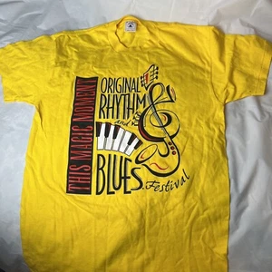 Camisa De Colección Años 90 Original Festival Rhythm & Blues Puntada Única Talla M Personal del Evento - Imagen 1 de 8