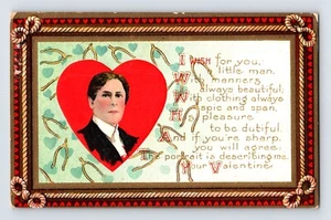 AK Valentinstag Romantik hübscher Freier 1910er Jahre unbespielt geteilt hinten - Bild 1 von 2