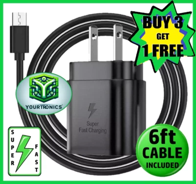 25w Type USB-C Super Fast Wall Charger+6FT Cable FOR Samsung Galaxy S23 S22 S21 - Image 1 of 4