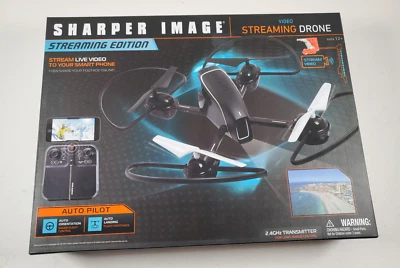 Sharper Image Video Streaming Drone 2.4 GHz LED Lights Auto Pilot 250 Ft Range - Image 1 of 4