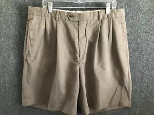 Daniel Cremieux Chino Shorts Pleated Men's Size 38 Khaki Mid Rise 9 Inch Inseam - Picture 1 of 9