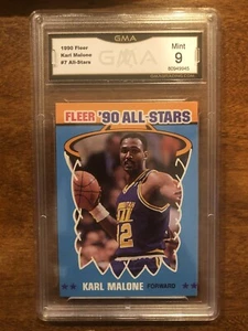 1990 Fleer Karl Malone #7 All-Stars GMA 9 Mint - Picture 1 of 2