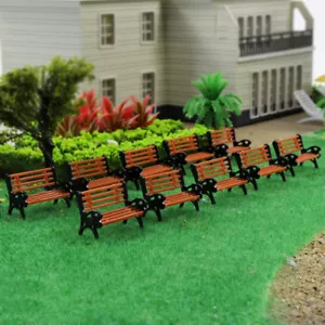 YZ87 10pcs Model Train HO TT Scale 1:87 Bench Chair Settee Street Park Layout - Picture 1 of 6