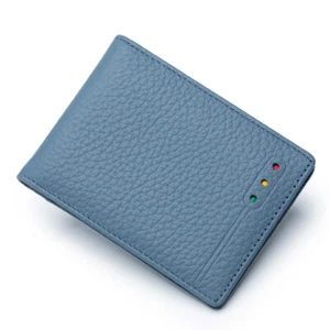 Genuine Leather Minimalist Bifold Wallets For Men RFID Blocking Slim Mens Wallet - Picture 1 of 27