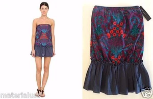 NWT MARC BY MARC JACOBS Maddy Botanical Bandeau Swim Cover Up Dress Blue Small - Picture 1 of 11