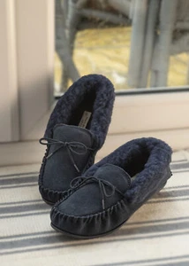 Women's Sheepskin Moccasin Slippers Moccasins Super Soft Hard Sole House Shoes - Bild 1 von 24
