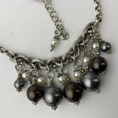 Collar de baño Brighton Bauble gris marrón perla Cha Cha colgante 16,5 - 18,5" N125 Foto 1 de 4