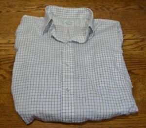 BROOKS BROTHERS L/S Button Front Shirt Size 16 35 Blue/White Check 