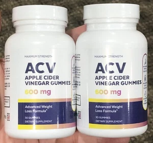 2 - Maximum Strength ACV APPLE CIDER VINEGAR GUMMIES 600MG 30 GUMMIES - Picture 1 of 5