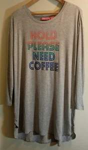 Isaac Mizrahi Women's NEW Gray Printed Long Sleeve Nightgown, Size Small. - Picture 1 of 4
