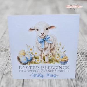 Personalised Easter Blessings Card for a special granddaughter grandson daughter - Picture 1 of 8
