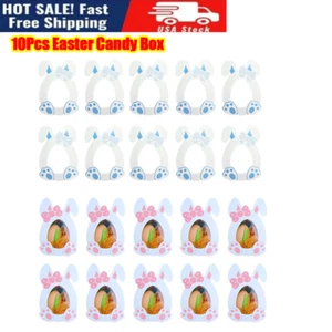 10X Easter Treat Boxes Candy Color Cute Bunny Rabbit Paper Box Basket Containers - Picture 1 of 14
