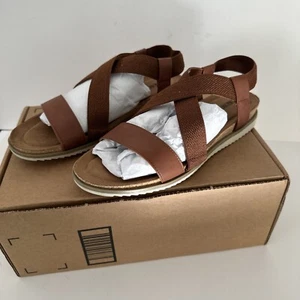 Dream Pairs Women's Sandals Strap Open Toe Brown Size 9.5 - Free Shipping - Picture 1 of 11