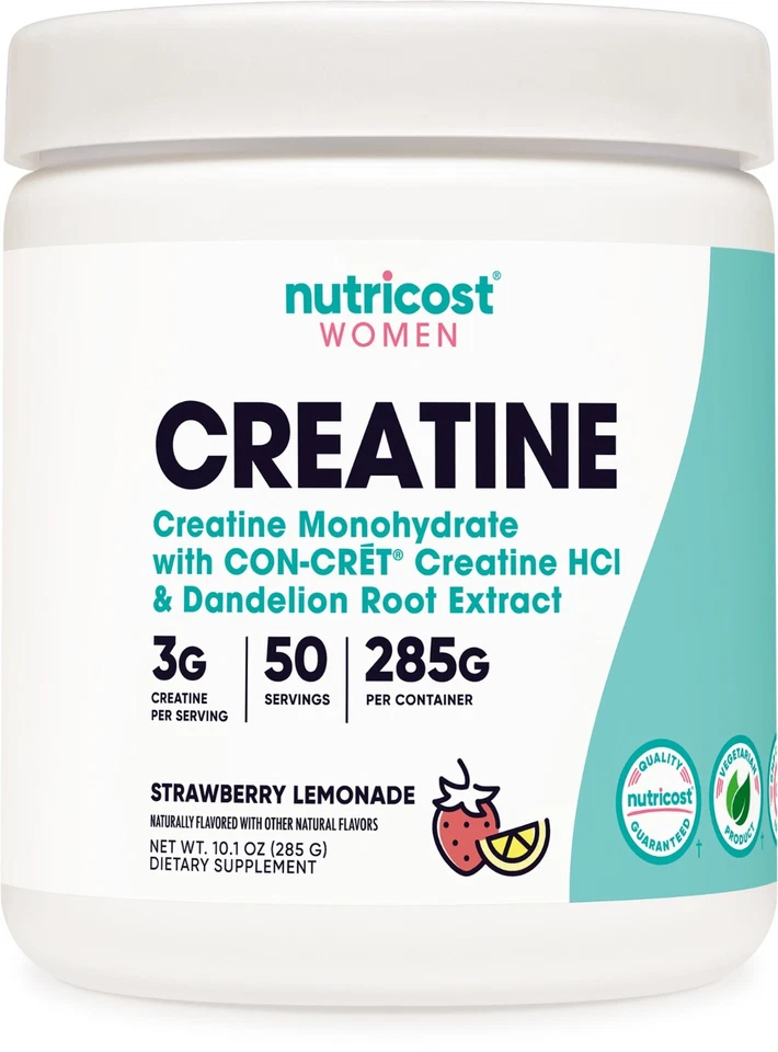 Nutricost Creatine Monohydrate Powder for Women Strawberry Lemonade, 50 Servings - Image 1 of 4