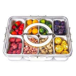 Divided Serving Tray with Lid and Handle Snackle Box Charcuterie Container - Picture 1 of 7
