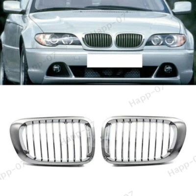 Front Kidney Grille Chrome For BMW 3 Series E46 2Door 1999-2003 for M3 01-06 CAO - Image 1 of 4
