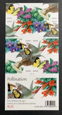 U.S. Stamps SC#4156d. POLLINATION, 2007. 41¢ Booklet of 20 - Image 1 of 2