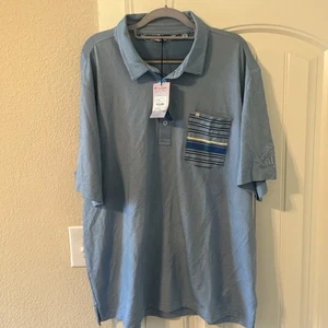 Nueva Camisa Polo TravisMathew Para Hombre Talla 2XL Azul Manga Corta Bolsillo Golf (NUEVA CON ETIQUETAS) - Imagen 1 de 5