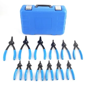 12 PC Versatile Retaining Snap Ring Pliers Fixed Tip Combination 8" tip pliers - Picture 1 of 20