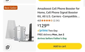 Amazboost A1 Cell Phone Booster Kit for Home -Up to 2,500 sq ft, All Carriers. - Photo 1 sur 4