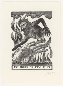 Setnjev Ex Libris Elvir Riss Teufel Hölle Russland signiert - Picture 1 of 2