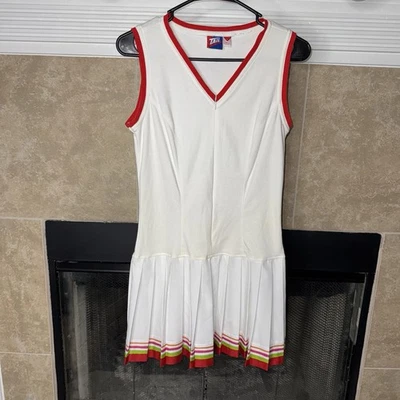 Vestido de tenis cola para mujer pequeño vintage años 90 plisado mini falda blanca preppy Foto 1 de 4