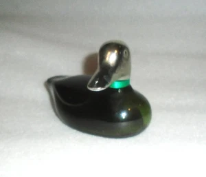 Vintage AVON Stockente grün mit Silberkopf Köln After Shave Dekanter leer - Bild 1 von 3