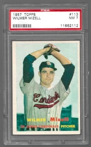 1957 Topps #113 - WILMER MIZELL - St. Louis Cardinals - PSA 7 NM - Picture 1 of 2