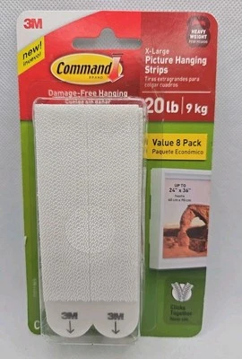 20 Lb XL Heavyweight Picture Hanging Strips, Damage Free - Image 1 of 3