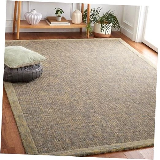  Abstract Collection Area Rug - 5' x 8', Gold & Grey, Handmade Wool, Ideal for  - Image 1 of 4