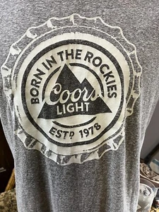 Camiseta Coors Light Born in the Rockies Clásica Para Hombre Vintage Gris XL - Imagen 1 de 7