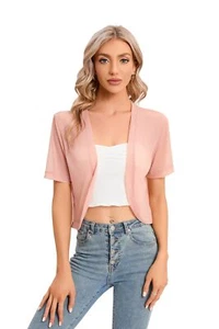 Fashion Women Chiffon Bolero Shrug Jacket Cardigan Dress Shawl Short Sleeve C... - Picture 1 of 6