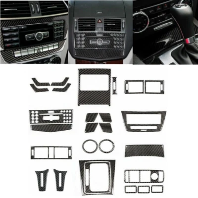 Embellecedores interiores de coche de fibra de carbono para Mercedes Benz W204 Clase C C250 300 C350 C63 Foto 1 de 4