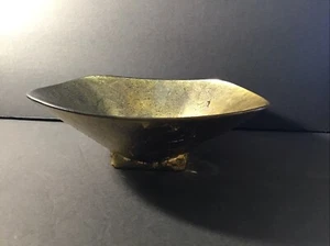 Hand-Painted Glass Bowl Gold Black MADE IN ITALY. 9" Across With Tag - Picture 1 of 7