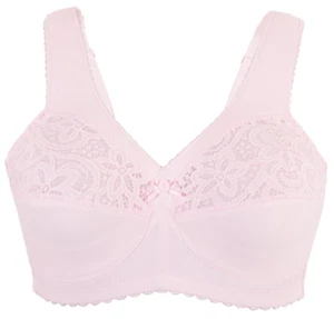 Glamorise MAGIC LIFTING Full-Figure Bra Pink 40B Lace-Cups PAMPERS~SHOULDERS NEW - Picture 1 of 24
