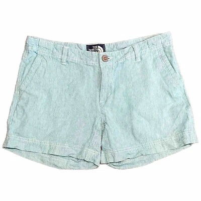 Pantalones Cortos The North Face Linen Mezcla Hechos en la India 🇮🇳 Tiro Bajo Rayas Bolsillos Talla 6 Foto 1 de 4