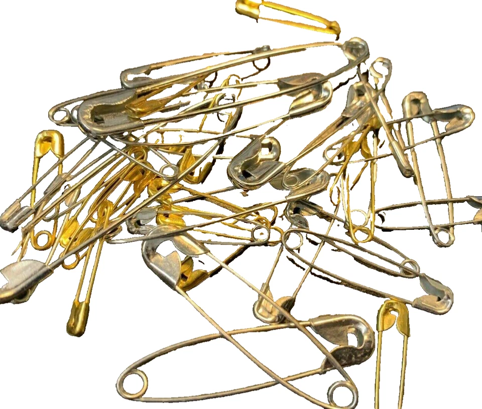 40 Sicherheitsnadeln 20mm - 50mm Nadeln GOLD und SILBER Sicherheitsnadel - Bild 1 von 1