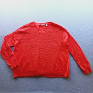 Country Road Jumper Womens Medium Red Wool Blend Long Sleeve Waffle Knit Warm - Picture 1 of 11