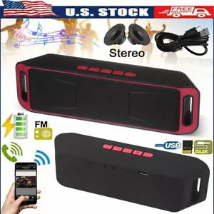 Portable Bluetooth LOUD Wireless Speaker Outdoor Stereo Bass USB/TF/FM Radio - Picture 1 of 11