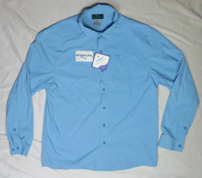 CAMISA DE PESCA HERST EXTERUS OUTDOOR PARA HOMBRE GRANDE AZUL VERDE AZULADO UPF30+ 100% NYLON NUEVA CON ETIQUETAS Foto 1 de 4