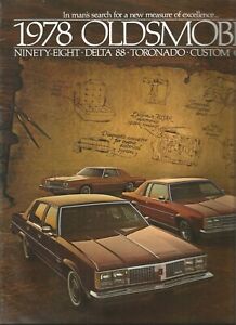 Original 1978 Oldsmobile Ninety-Eight, Eighty-Eight, Toronado Sales Brochure