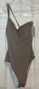 New KIBYS Roxy One Piece Bathing Suit L One Shoulder Mesh Control Built In Bra - Picture 1 of 18