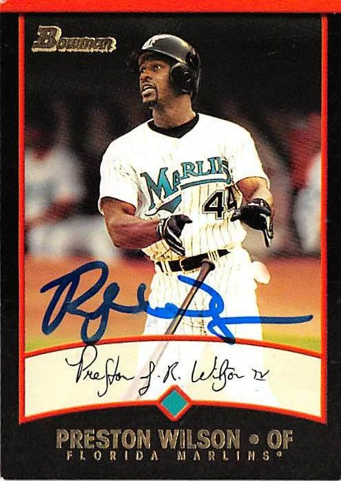 Preston Wilson autographed baseball card (Florida Marlins) 2001 Topps Bowman #44 - Image 1 of 1