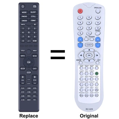 New RC-029 Replacement Remote Control For Coby DVD Player - Image 1 of 4
