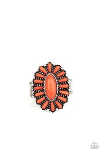 Paparazzi “Cactus Cabana“ Orange Stretchy Band Ring - Picture 1 of 2