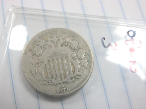 1873 Open 3 Shield Nickel Fine Classic US Coin A715 Cover