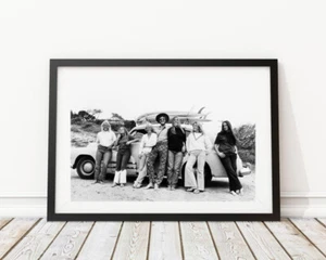 Vintage Photo - 1960's Kids at the Beach Surfboard Surfing Fashion Woody Car - Picture 1 of 2